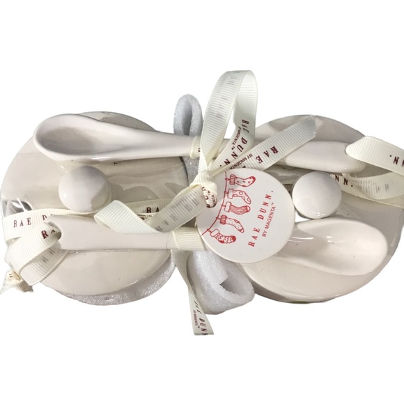 Rae Dunn Christmas "HO HO HO" and "BE MERRY" Jam and Jelly Set w/ Spoons… - Picture 2 of 4